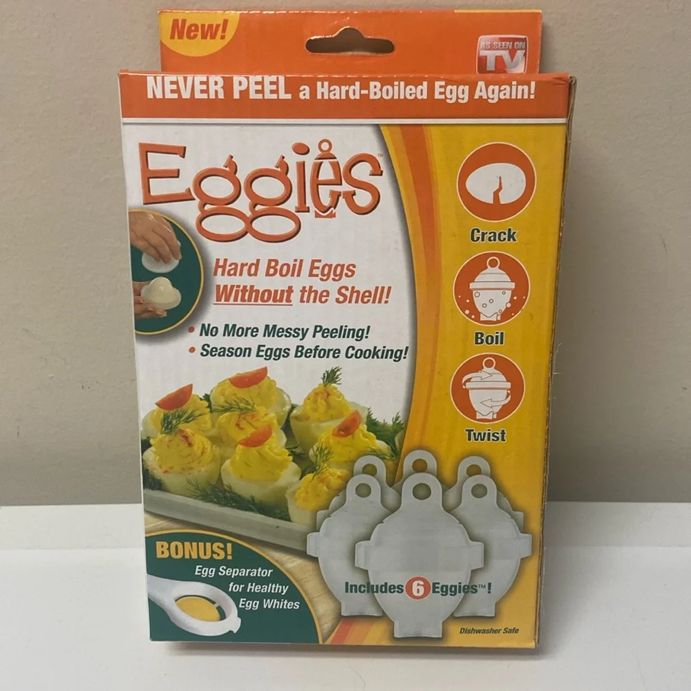 Eggy As Seen on TV 6-Piece Egg Cooker Set Microwave Egg Gadget Kitchen Tool